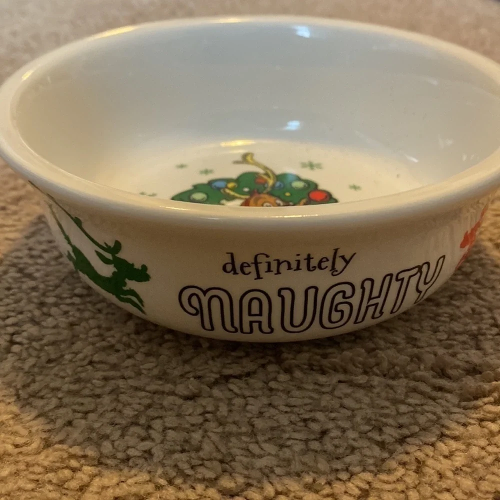 Dr. Seuss The Grinch Naughty/Nice ceramic pet bowl